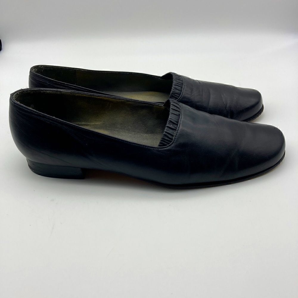 Stuart Weitzman Black Leathet Loafers Size 7,5B Made in Spain‎